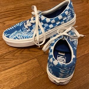 Vans, Women’s size 7. Worn once or twice, pretty clean. Laces are long